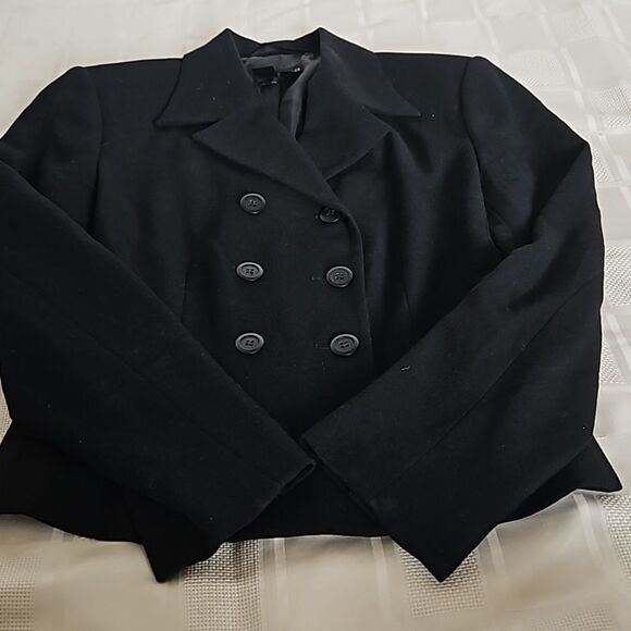 Thomo Women's Double-Breasted Cropped Blazer Small Black - Picture 16 of 16